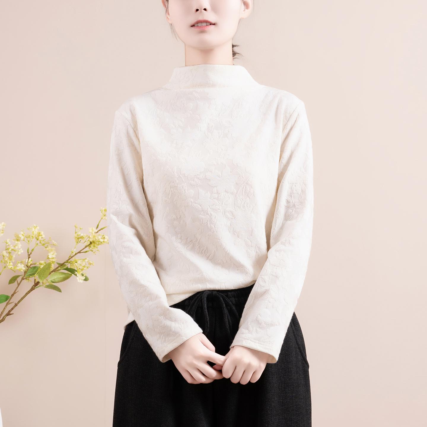 2025 Autumn Chinese Style Women s Long-Sleeve Literary Shirt L