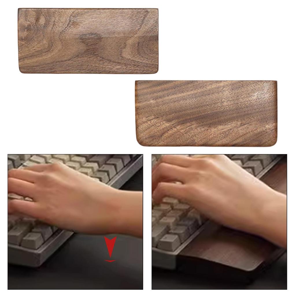 Ergonomic Wooden Keyboard Wrist Rest Anti Slip Palm Rest Comfortable Typing Support for Mechanical Keyboards Office Accessories