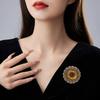 Elegant Sunflower Brooch, High-end Women's Luxurious Style, Diamond-encrusted Brooch Design Sense