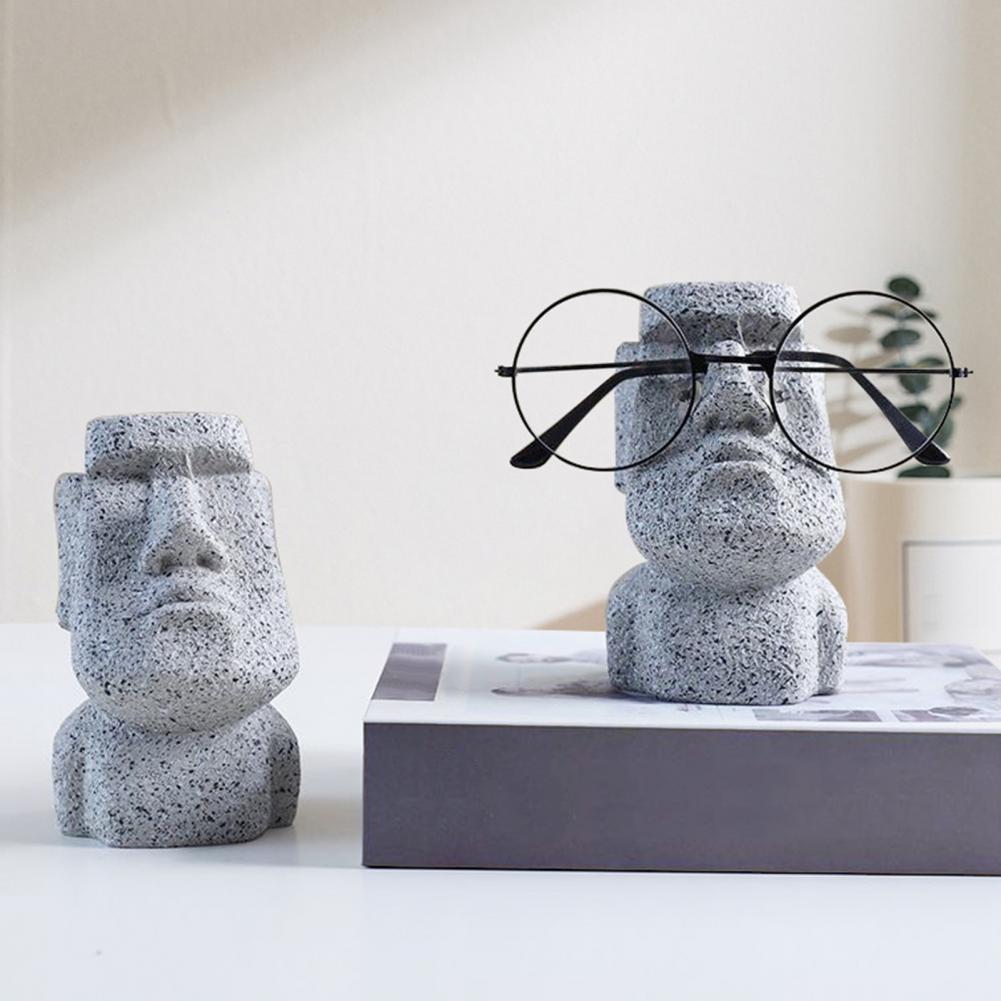 Brillenhalter für Schreibtisch Brillenhalter Ständer Harz Männerkopf Brillenhalter Abstrakt Männliche Büste Brillenorganisator für Zuhause