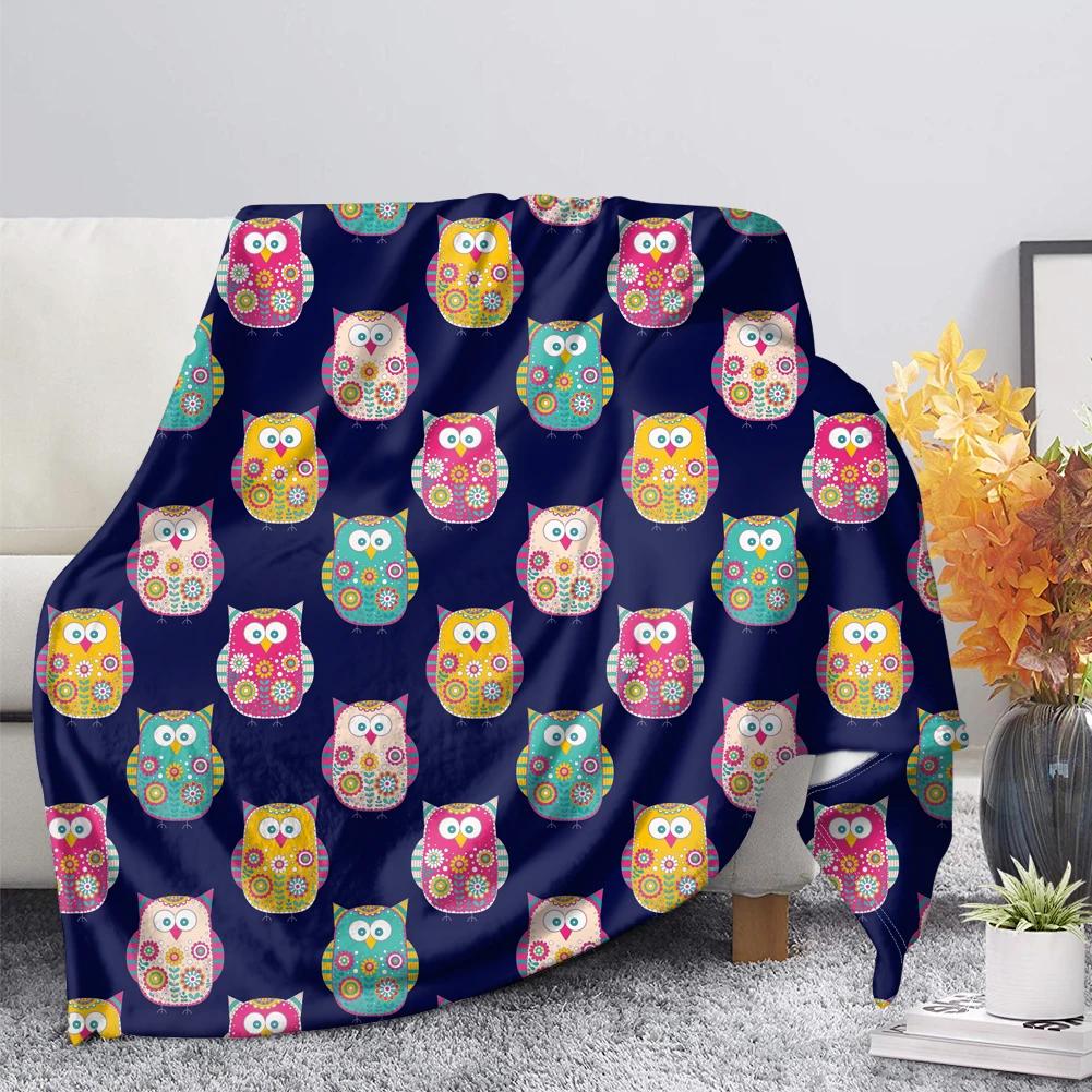 Owl Flannel Throw Blanket Super Soft Lightweight Fleece Blanket Gift for Teenage Girl for Bed Sofa Couch Blanket King Queen Size