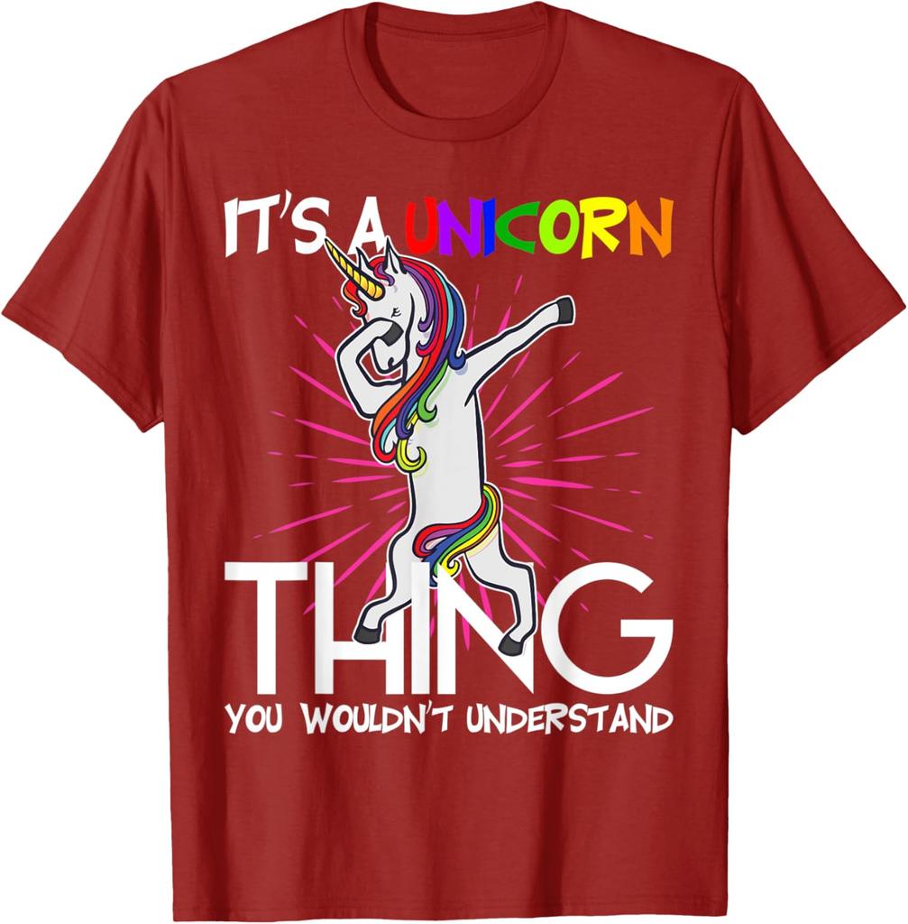 Maglietta Grafica Dabbing Unicorn Its A Unicorn Thing Traspirante Casual a Maniche Corte da Uomo
