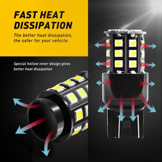 2X 7443 7440 LED 7444 Turn Switchback Signal White/Amber Parking DRL Light Bulbs