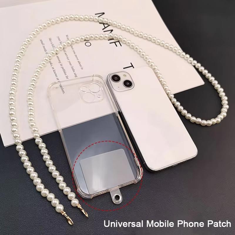 Dlouhá šňůrka na mobilní telefon Řetízek na crossbody tašku s perlovými korálky Univerzální spona