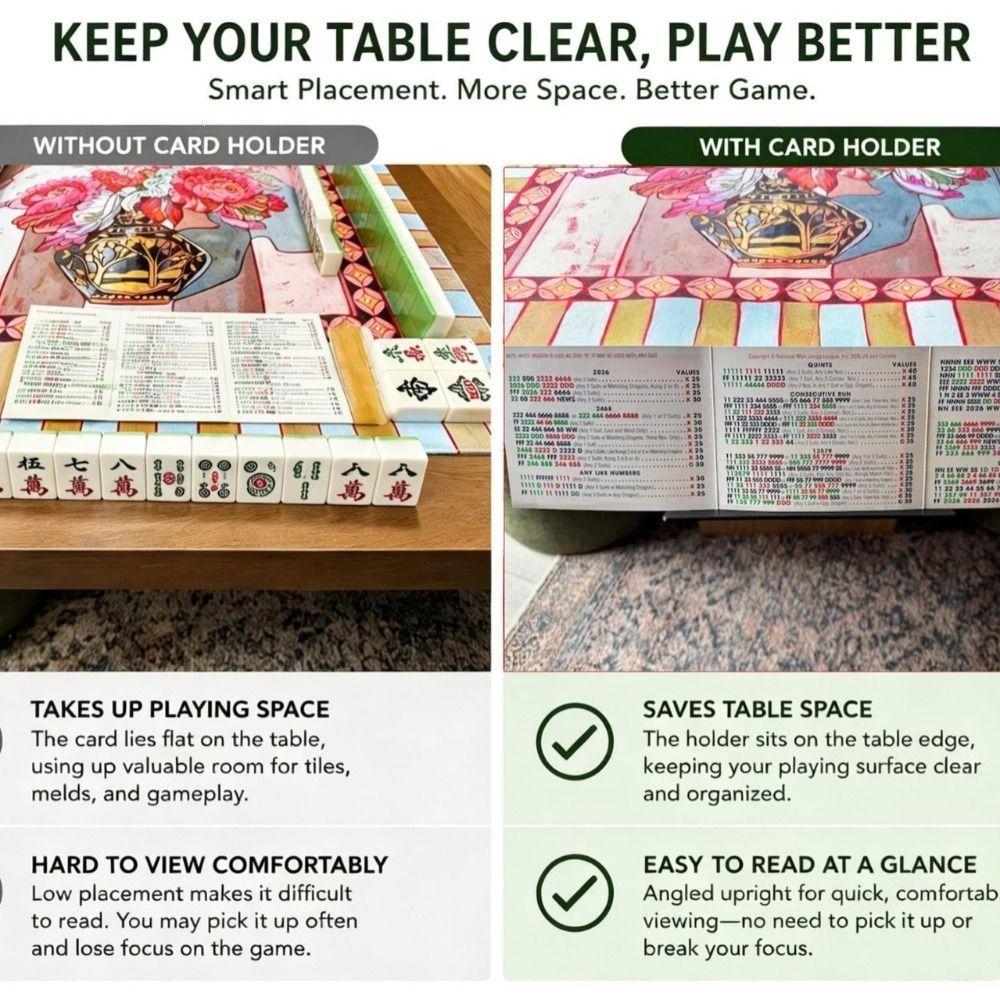 Clip-on Design Table Edge Rack Multicolor Playing Card Stand for Card Enthusiasts