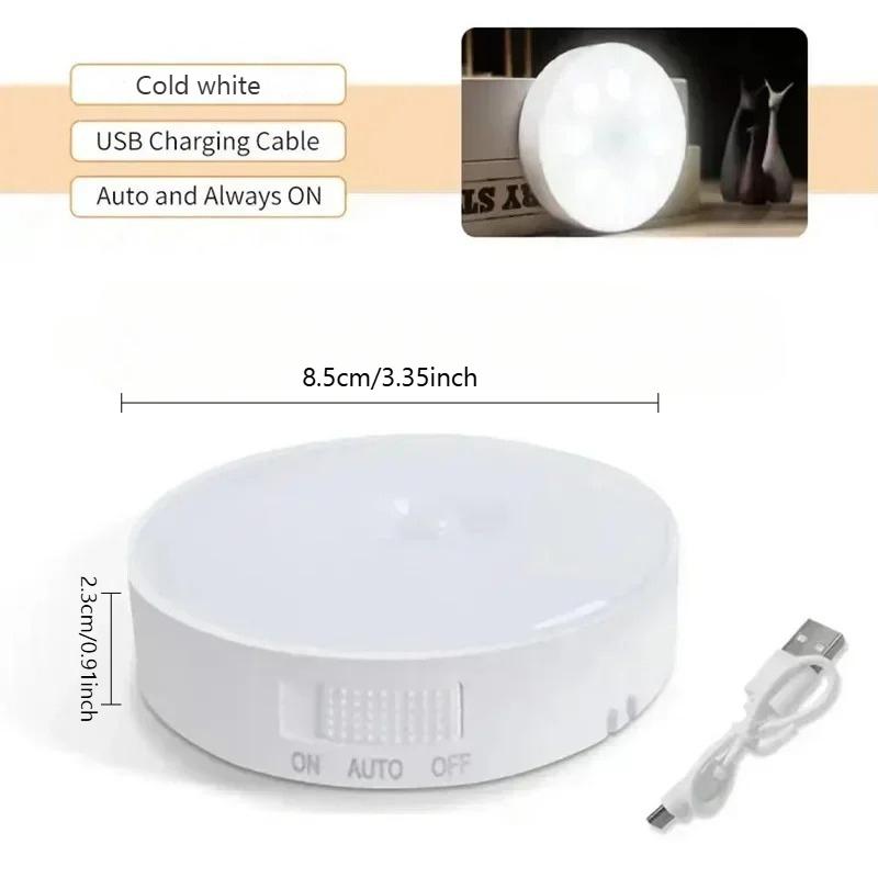 PIR Motion Sensor LED Night Light USB Rechargeable Night Lamp For Kitchen Cabinet Wardrobe Lamp Staircase Wireless Closet Light