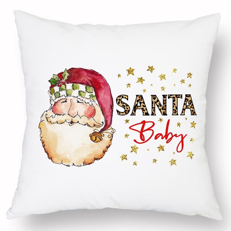 Νέα Χριστουγεννιάτικη Λινή Τυπωμένη Μαξιλαροθήκη Σπίτι Καναπές Σαλόνι Διακοπές Ανθεκτικό στη Βρωμιά Μαξιλάρι