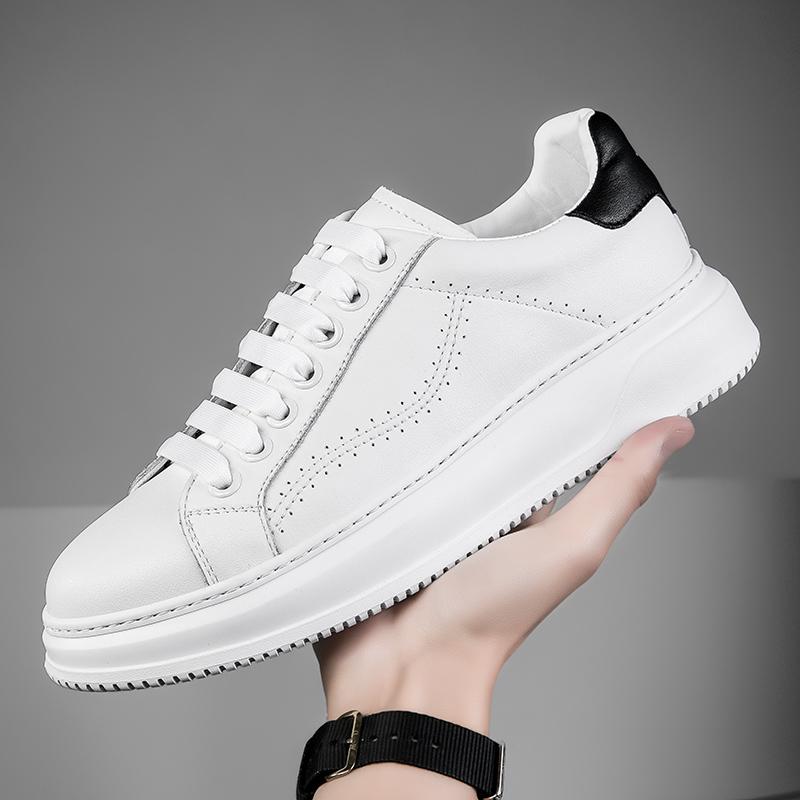 

Высококачественные мужские туфли на плоской подошве из натуральной кожи, мужские скейт-кеды, удобная мужская повседневная обувь для отдыха на открытом воздухе, универсальные мужские классические кроссовки 44 черный белый