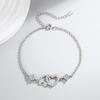Zircon Double Heart Charm Bracelet Fashionable Party Accessories Jewelry for Sensitive Skin Versatile Women Accessory