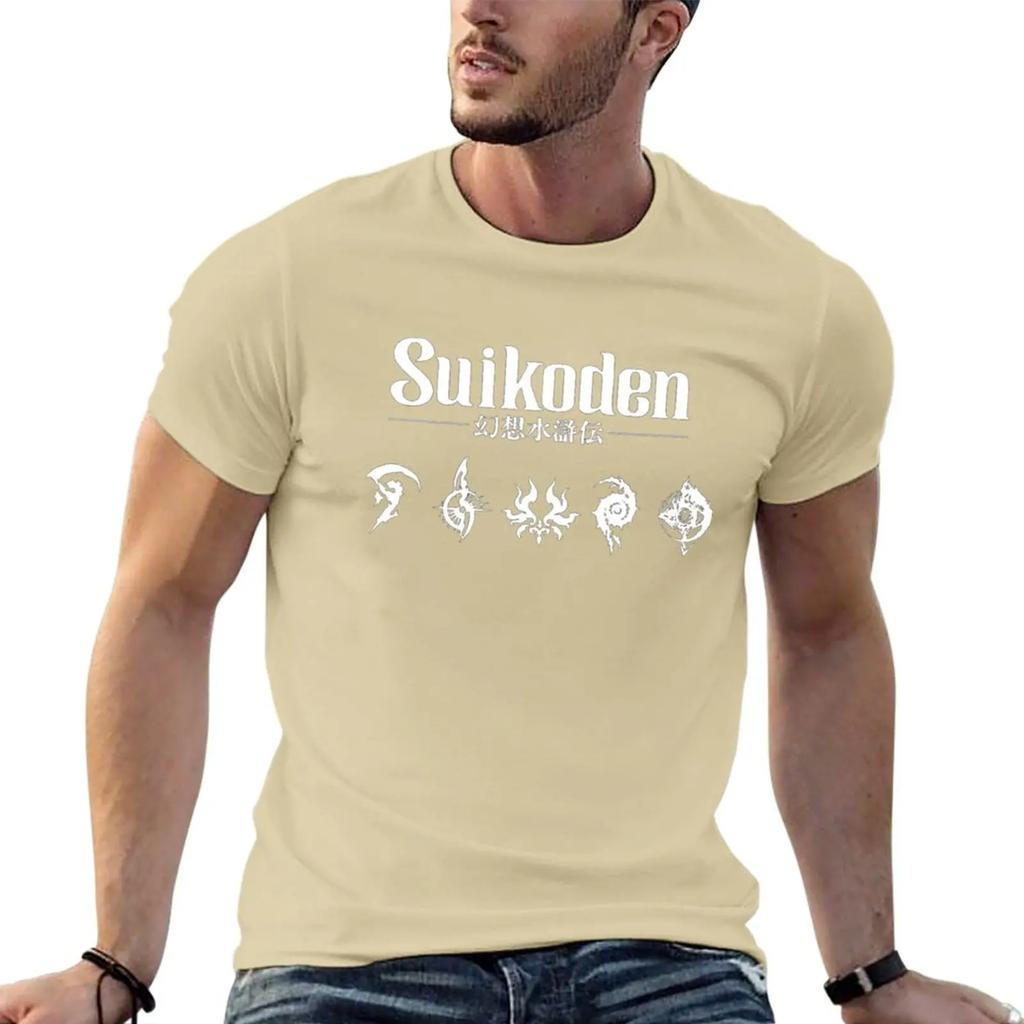 Suikoden mit Runen T-Shirt Kurzarm-T-Shirt schnelltrocknendes T-Shirt Ästhetische Kleidung T-Shirts Männer