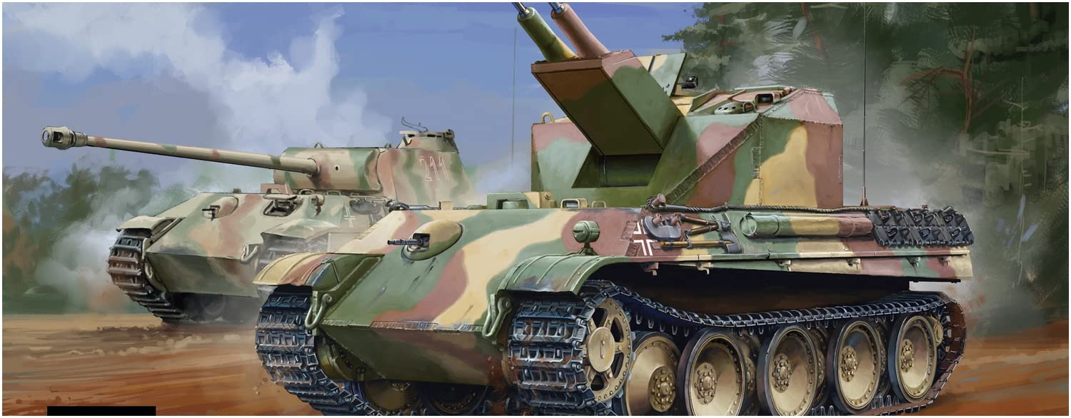 

Vespid Model German Type 341 Tank with Metal Barrel Plastic Model VPM720013 Molded Color 1/72 Anti-Aircraft