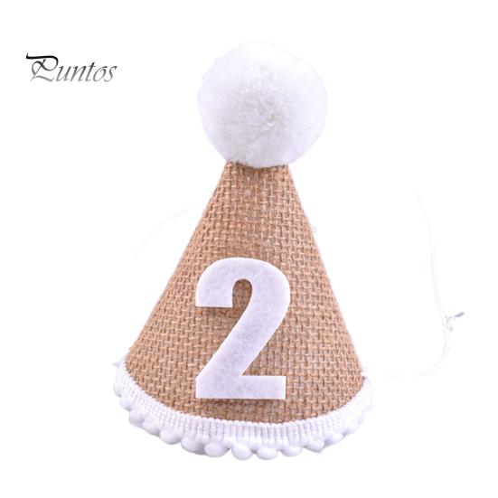 Bursdagshatt med pompongball Elastisk flettet Ingen deformasjon Bred bruksområder Dekorer lett nyfødt baby bursdagsfesthatt for barn