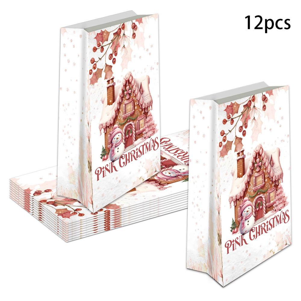 Food Christmas Candy Packaging Bags Holiday Party Decor With Stickers Adhesive