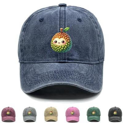 Cartoon Jackfrucht-Print Snapback Baseballkappe, Frucht Dad Hat Passform Sportlich Hip Hop Sonnenschirm Verstellbare Baseballkappe