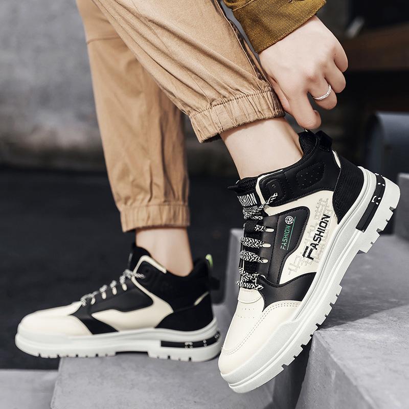 2024 Mens High Top Sneakers Casual Autumn Soft Sole Walking Shoes Designer Fashion Safety Work Shoes Comfortable Platform Boots