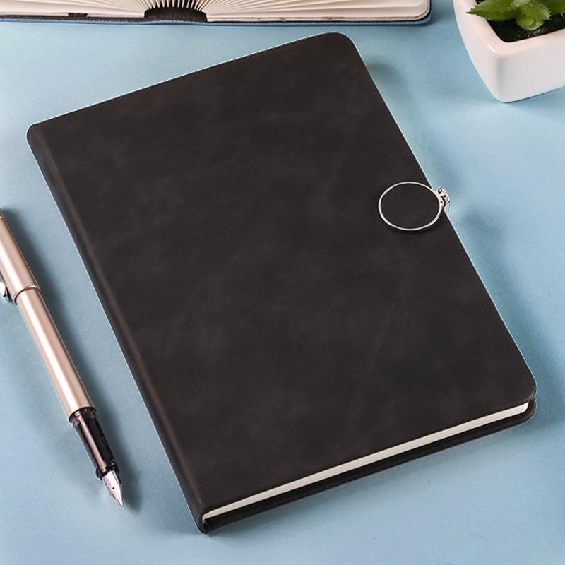 Custom Logo A5 Leather Notebook with Buckle for Business Meetings