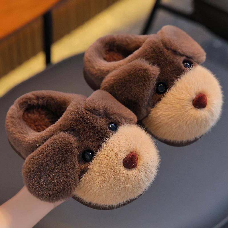 Children's Slippers - Boys' and Girls' Shoes with Fleece Lining and Thick Soles - Baby Cotton Shoes