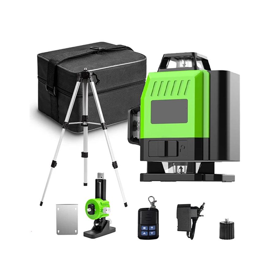 16-Line Green Laser Level for Indoor/Outdoor Use - Auto Line-Marking, Strong Light Visibility.