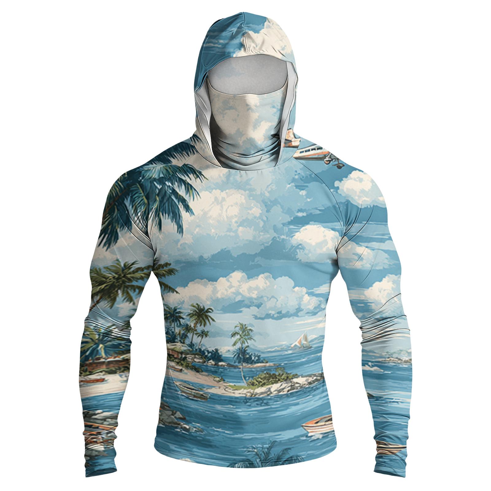 

Men s Casual Drop-Shoulder Hooded Long-Sleeve Shirt XXL