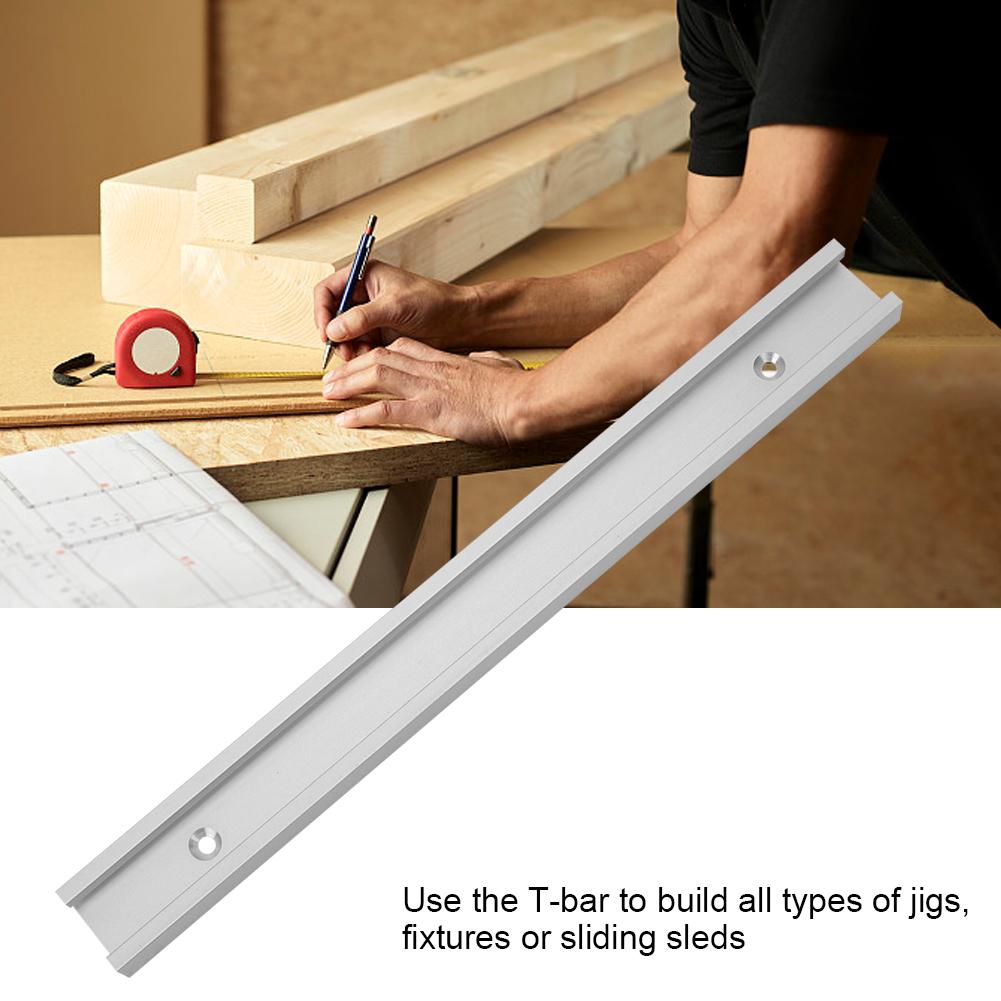 Aluminum Alloy t slot Miter Track Jig Non Porous Slide Slab Fixture Woodworking Tool (300mm)