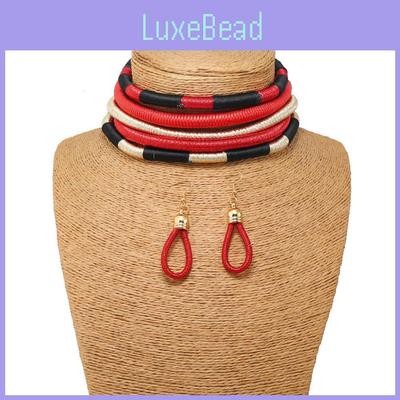 Ethnic Inspired Jewelry Set With Mixed Material Necklace And Earrings For Spring 2025