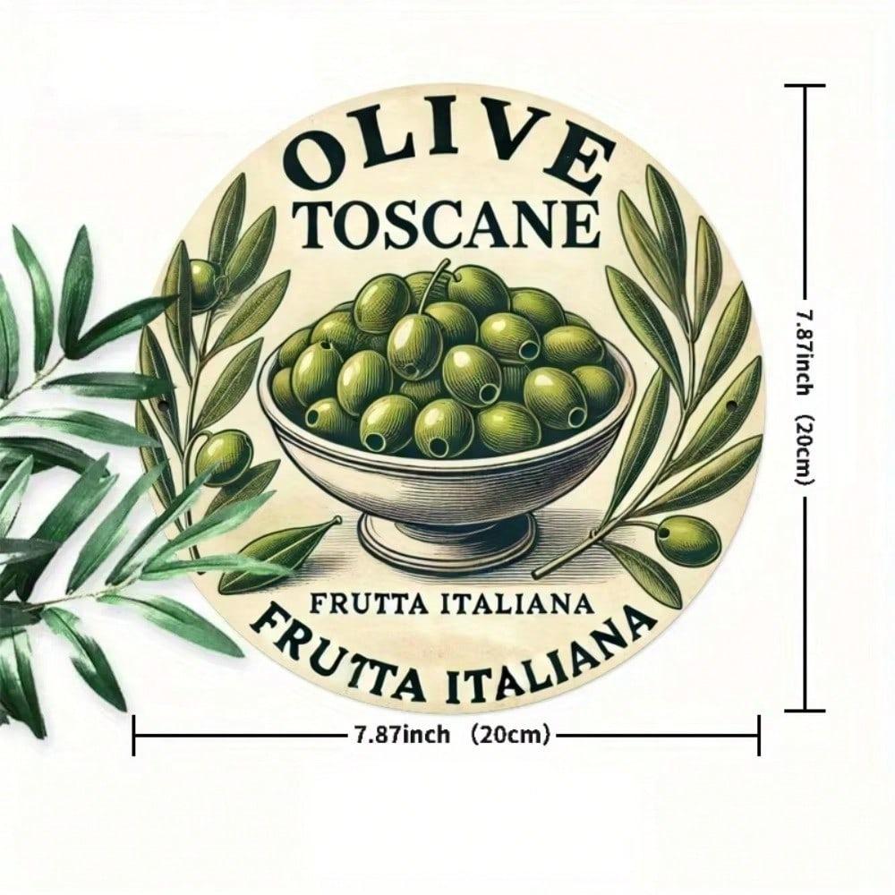 Rustic Olive Tuscany Fruit Decorative Metal Tin Wall Art Kitchen Home Garden Office Gift