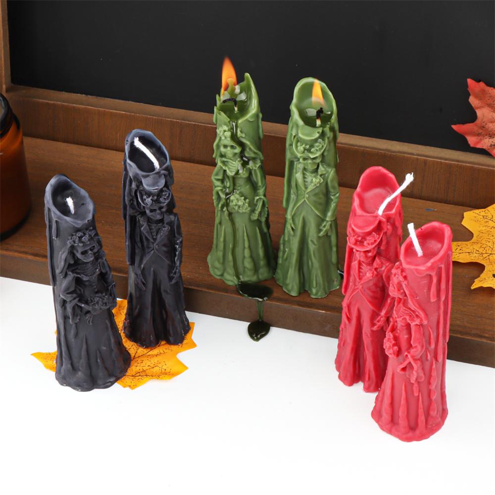 Ghost Bride Candle Mold Food Grade Silicone Craft Easter Horror Groom Skull Wax Plaster Model Resin Making Tools Halloween Decor