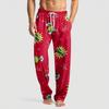 Men's Knitted Fashion Print Pocket Casual Pants Pajama Pants