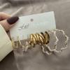 Vintage Geometric Gold Color Hoop Earrings Set Imitation Pearls Acrylic Butterfly Heart Dangle Drop Earrings Trend Jewelry Gifts