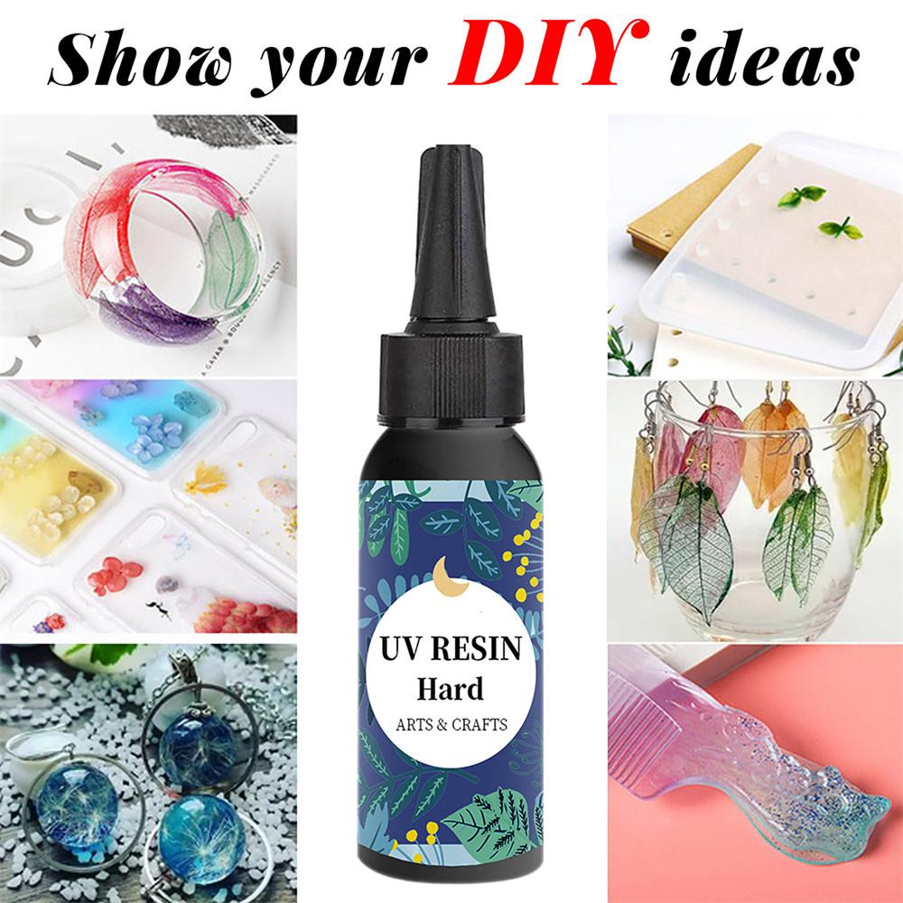 Transparent UV Glue Epoxy Resin Glue Hard Type Glue Craft Decoration Tool for DIY Resin Art  200g