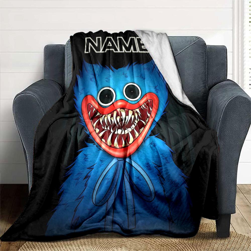 Customiz Name Personality Poppy Playtime Blanket Soft &Warm Sofa Office Bed Travel Lunch Break Blanket, Gift Suitable All Seasons
