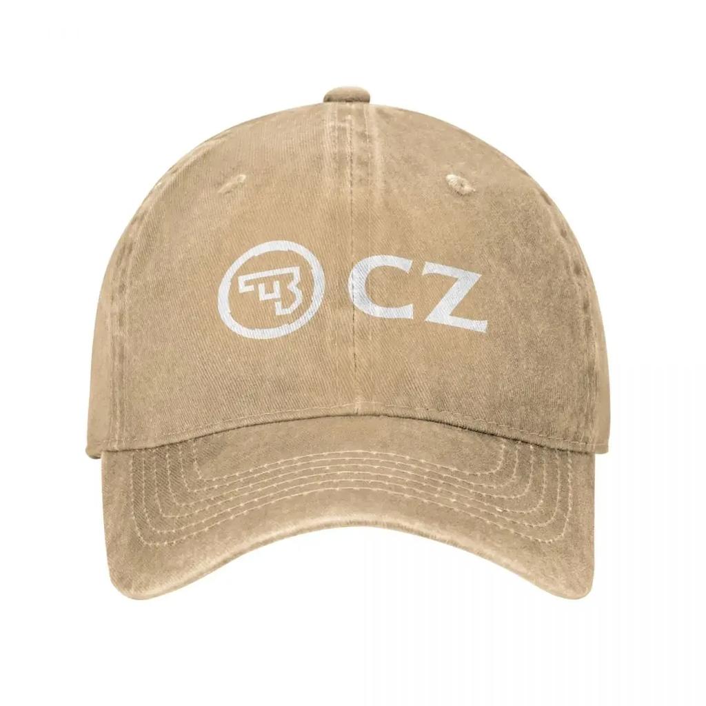 White CZ Guns Logo Baseball Cap Classic Distressed Cotton Snapback Cap Men Women Outdoor Hats Cap