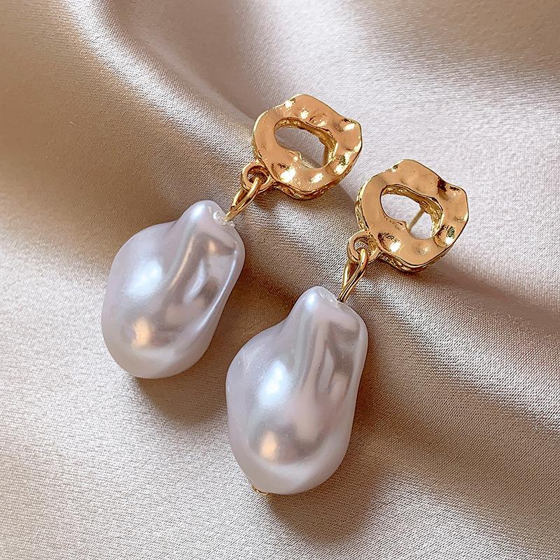 Meier French irregular baroque pearl stud earrings - new luxury, niche, high-end fashion earrings