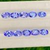 Ein hochwertiger natürlicher oval geschliffener Tansanit-Edelstein in der Größe 4 bis 8 mm, lose Edelsteine, kalibrierter Tansanit-Edelstein zur Schmuckherstellung