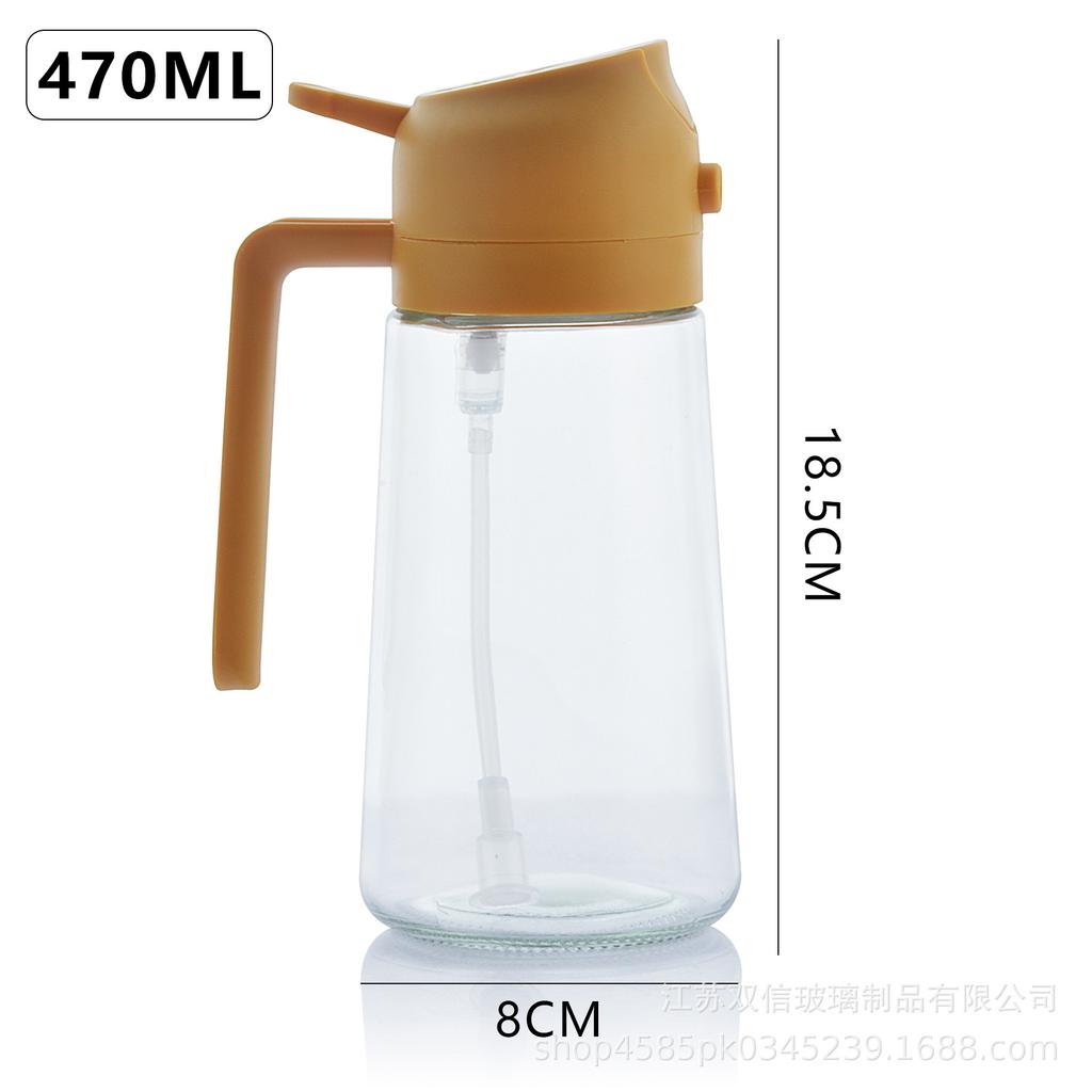 2in1 470ml Glass Spray Oil Sprayer Bottle Spray Oil Dispenser Oil Jar Cruet BBQ Kitchen Baking Roasting Picnic Kitchen Tool