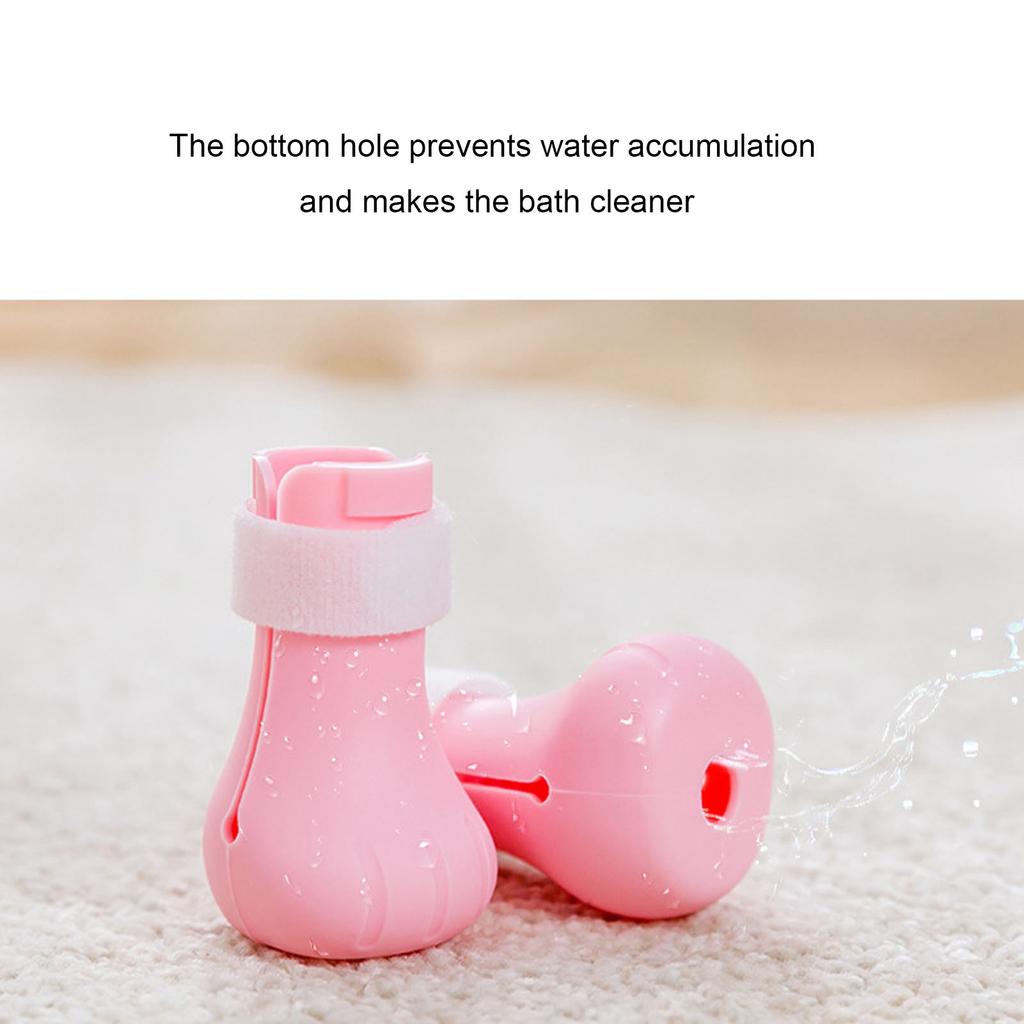4Pcs Pet Bathing Foot Cover Silicone AntiScratch Cat Protector Pet Supplies for Bathing(Pink )