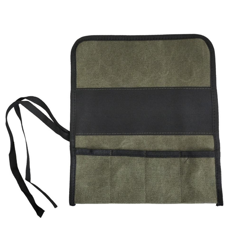 Tool Bag Roll Up Canvas Tool Organizer for Men Women Portable Tool Storage Box with 4 Pocket Small Carrier Bag
