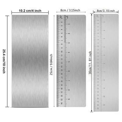 1PC Stainless Steel Metal Cake Scraper Large Double Sided Patterned Stripe Edge Smoother Scraper Pastry Cutter