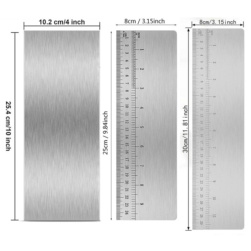 Stainless Steel Cake Scraper - Large Double Sided Patterned Stripe Edge Smoother Scraper Metal Pastry Cutter