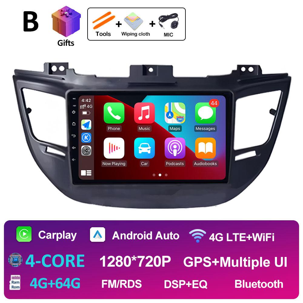 9 inch Android 14 For Hyundai Tucson IX35 3 2015 2016 2017 2018 Car Video Radio Multimedia Player QLED IPS Screen Head Unit WIFI