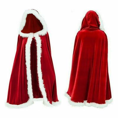 Lady's Carnival Party Hooded Winter Christmas Cosplay Costumes Santa Claus Cloak Women Sexy Christmas Cape