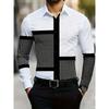 Men's Line Plaid Shirt 3D Graphics Printing Premium Lapel Long Sleeve Men's Social Shirt Luxury Clothing Slim Fit Show Shirts