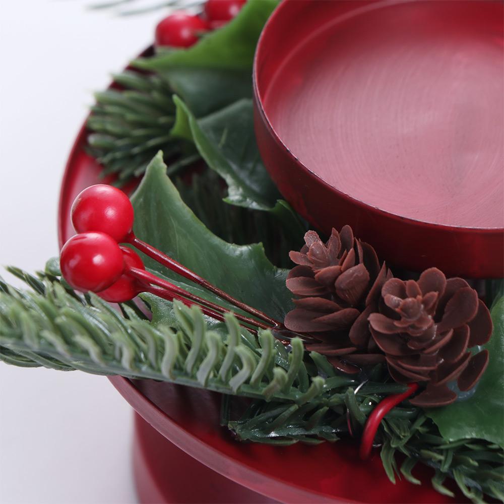Reusable Christmas Candlestick Red Christmas Desktop Ornament Candle Container Candle Holder Gift