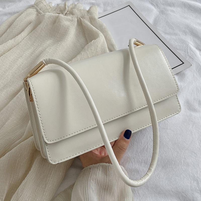 

Новая простая сумка через плечо для женщин из искусственной кожи, сумка через подмышку, однотонная женская сумка, повседневная маленькая квадратная сумка для девочек