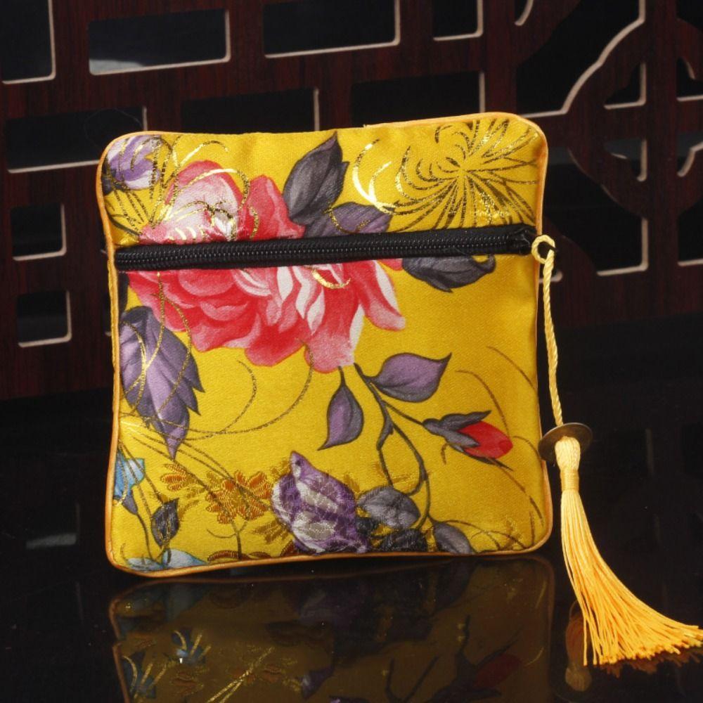 Tassel Embroidery Coin Pouch Cloth Chinese Style Coin Pouch Portable Cloth Wallet  Ladies