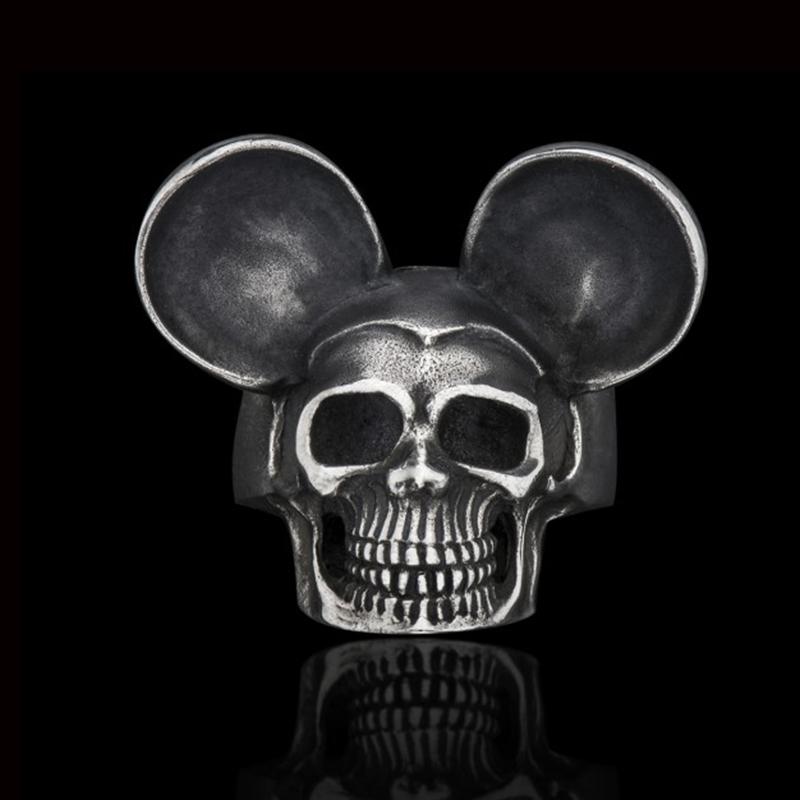

Dropshipping Men s Calvarium Skull Ring Gothic 316L Stainless Steel Biker Ring Motorcycle Band Jewellery Party Gift OSR734 7