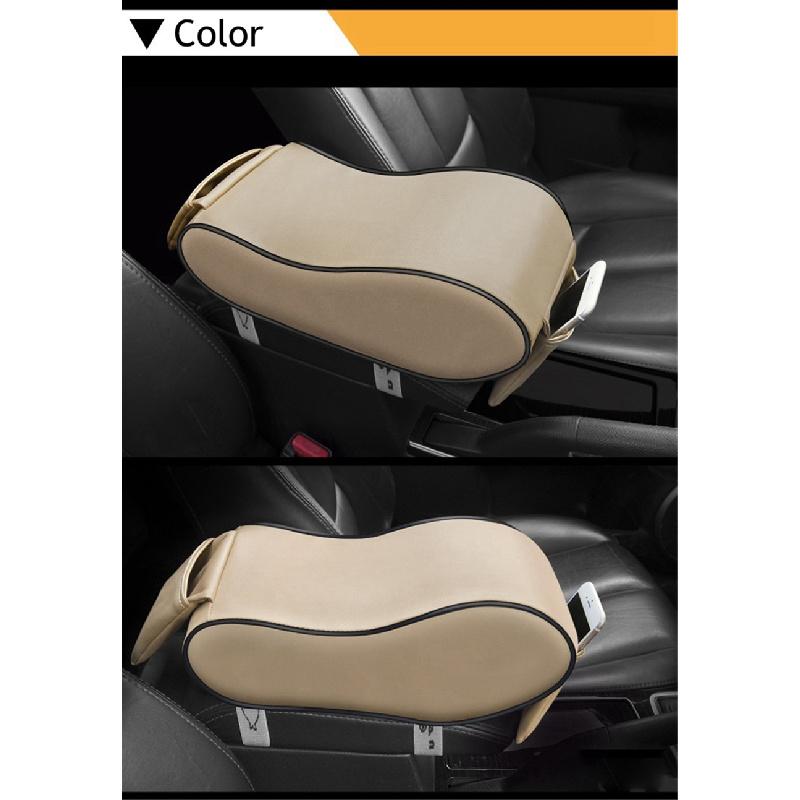 Leather Sponge Car Truck Center Armrest Heighten Pad Storage Bag