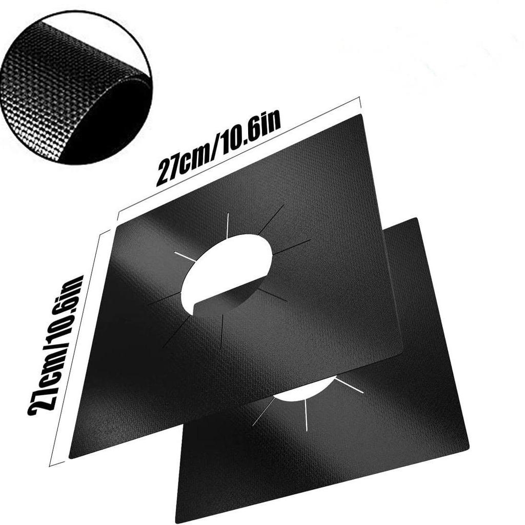 Teflon Gas Stove Protector, 270x270mm, Heat-Resistant, Anti-Stain, Washable Mat.
