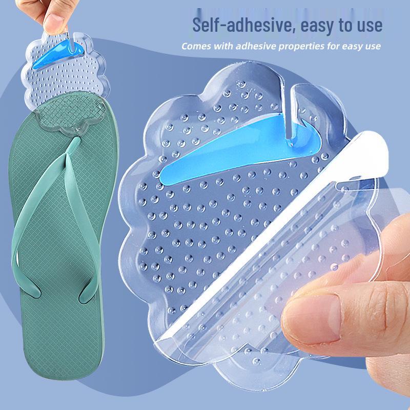 Lace Forefoot Pad Flip-Flops: Self-Adhesive, Size-Adjustable, Anti-Slip, Shock-Absorbing Half-Size Granule Pads.