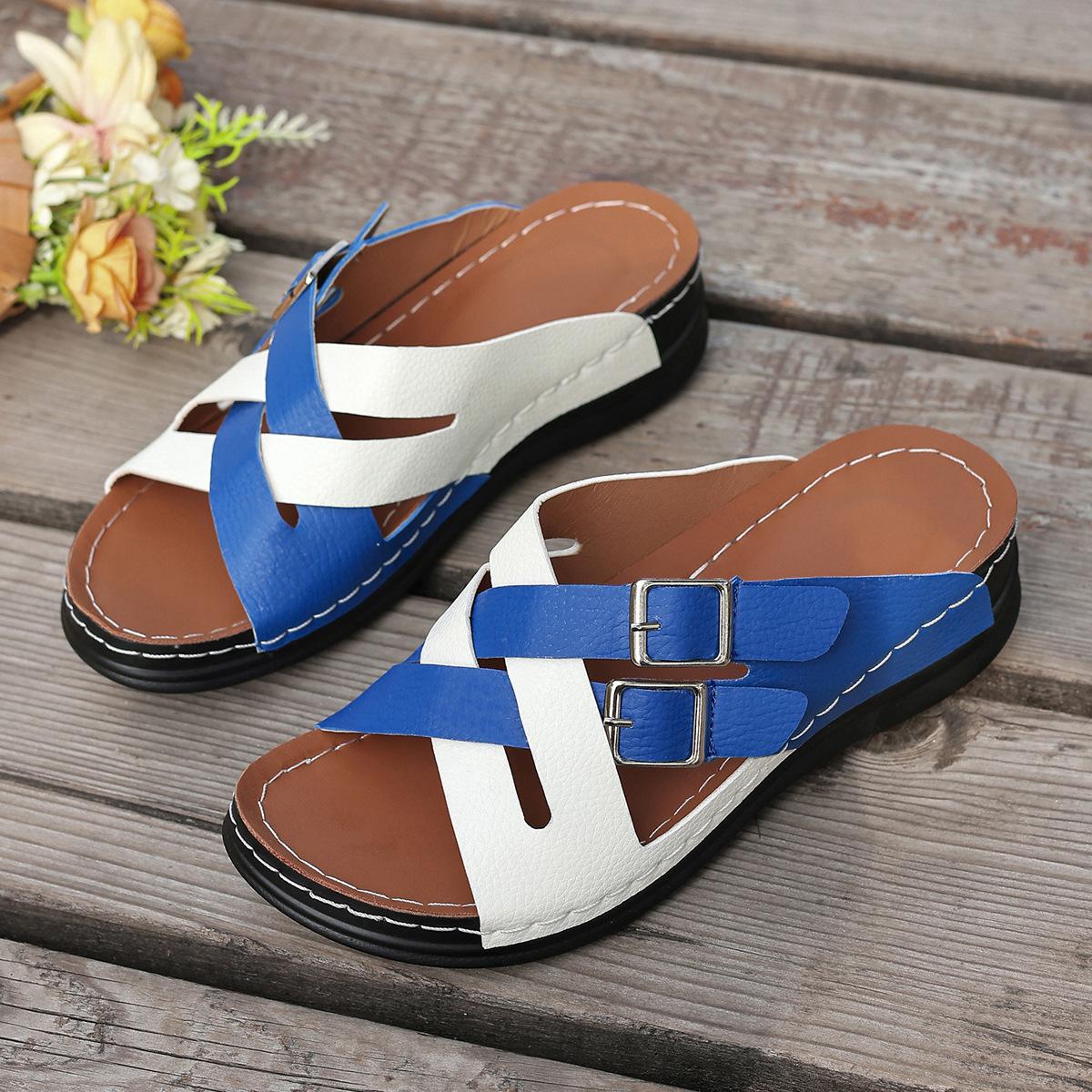 

Fashion Woman Shoes Sandals Summer Comfortable Walking Shoes Slides Woman Wedge Casual Slippers Woman Female Footwear Plus Size 43 36